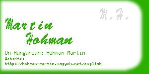 martin hohman business card